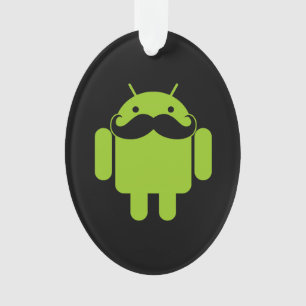 Android Robot Mustache Style op zwart Ornament
