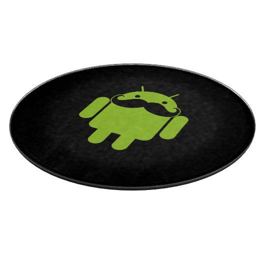 Android Robot Mustache Style op zwart Snijplank (Hoek)