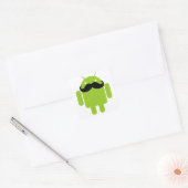 Android Robot Mustache Vierkante Sticker (Envelop)