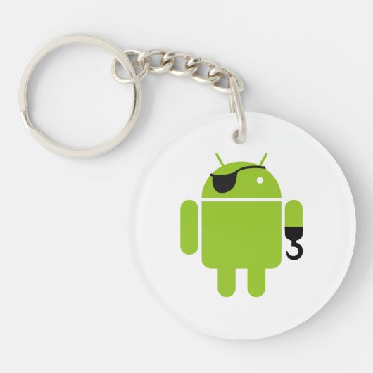 Android Robot Piraat Stijl Sleutelhanger (Voorkant)