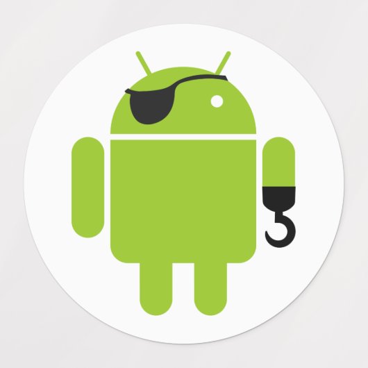 Android Robot Pirates Labels (Design 1)