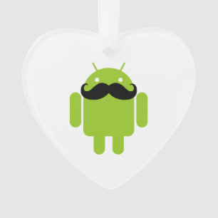 Android Robot Whimsical Mustache Style Ornament