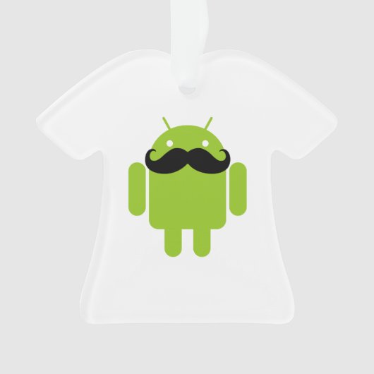Android Robot Whimsical Mustache Style Ornament (voorkant)