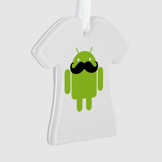 Android Robot Whimsical Mustache Style Ornament (voorkant)