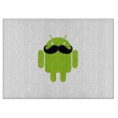 Android Robot Whimsical Mustache Style Snijplank (Voorkant)