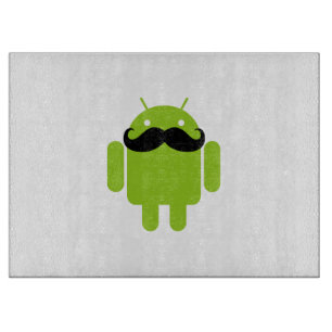 Android Robot Whimsical Mustache Style Snijplank