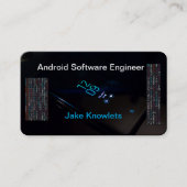 Android Software Engineer Premium Black Visitekaartje (Voorkant)