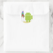 Android Surfer Ronde Sticker (Tas)