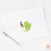 Android Surfer Ronde Sticker (Envelop)