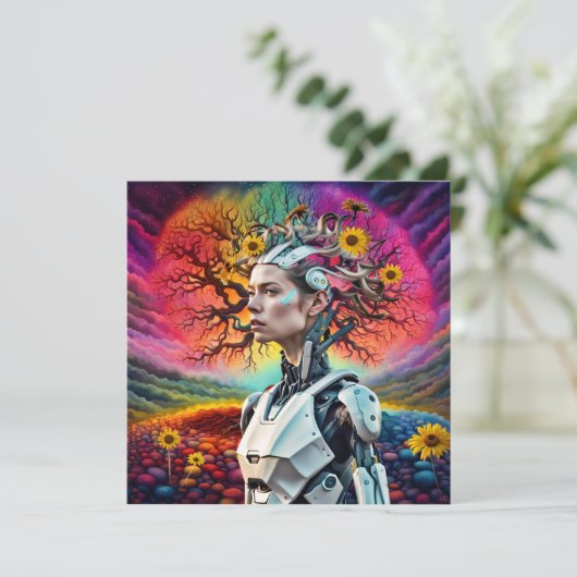 Android Tree Feestdagenkaart (Staand voorkant)