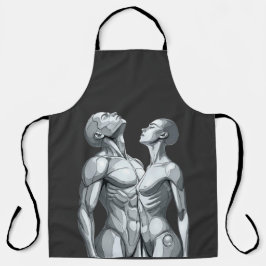 Android Union: Cyborg Couple All-Over Print Apron Schort