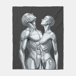 Android Union: Cyborg Couple Fleece Blanket Deken