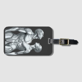 Android Union:Cyborg Couple Futuristic Luggage Tag Bagagelabel