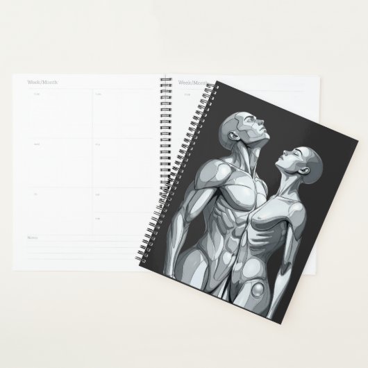 Android Union: Cyborg Couple Futuristic Planner (Devant avec enveloppe)