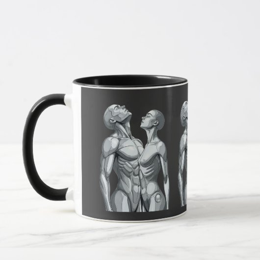 Android Union: Cyborg Couple Two-Tone Coffee Mug (Gauche)