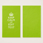 Android Vert Gardez Le Calme Et Votre Texte (Devant & derrière)