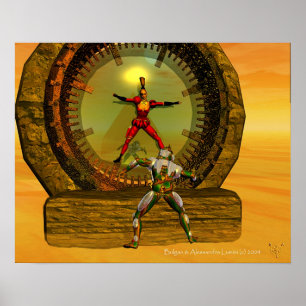ANDROID XENIA ONTMOET TITAN IN DE WOESTIJN Sci Fi Poster