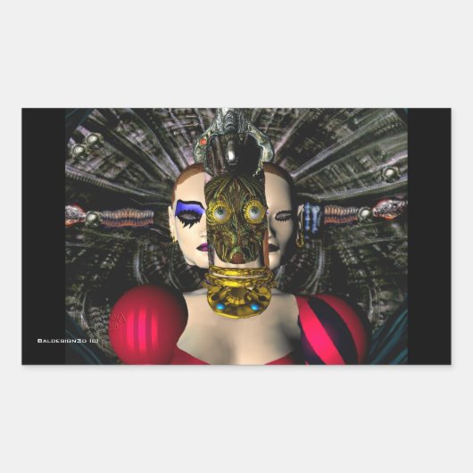 ANDROID XENIA SPACESHIP PILOT, Science Fiction Rechthoekige Sticker (Voorkant)