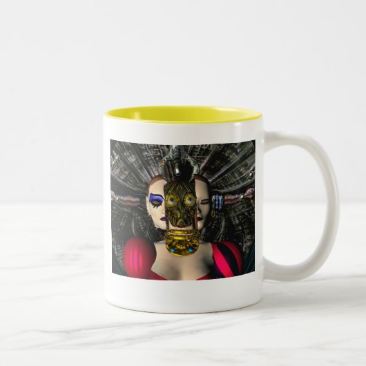 ANDROID XENIA SPACESHIP PILOT, Science Fiction Tweekleurige Koffiemok (Rechts)