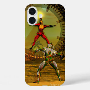 ANDROID XENIA VOLDOET AAN CYBORG TITAN Sci-Fi iPhone 16 Plus Hoesje