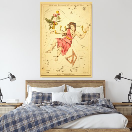 Andromeda -  Astronomisch Star Chart Afbeelding Canvas Afdruk (Insitu (Slaapkamer))