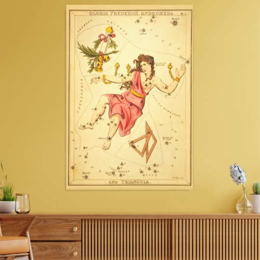 Andromeda -  Astronomisch Star Chart Afbeelding Canvas Afdruk (Insitu (Woonkamer))