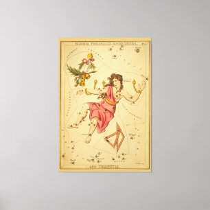 Andromeda -  Astronomisch Star Chart Afbeelding Canvas Afdruk