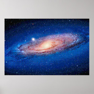 Andromeda Galaxy for NES, Pixel Art Poster