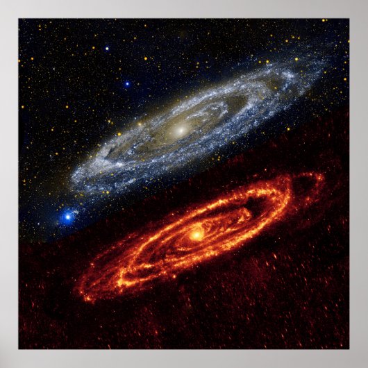 Andromeda Galaxy Ultraviolet en Infrarood, ZGOS Poster (Voorkant)