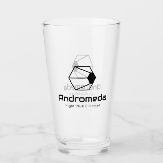 Andromeda Pint Glass (zwart op transparant) Glas