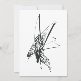 Andromeda Zwart Wit Abstract Stam Tattoo Kunst Bedankkaart