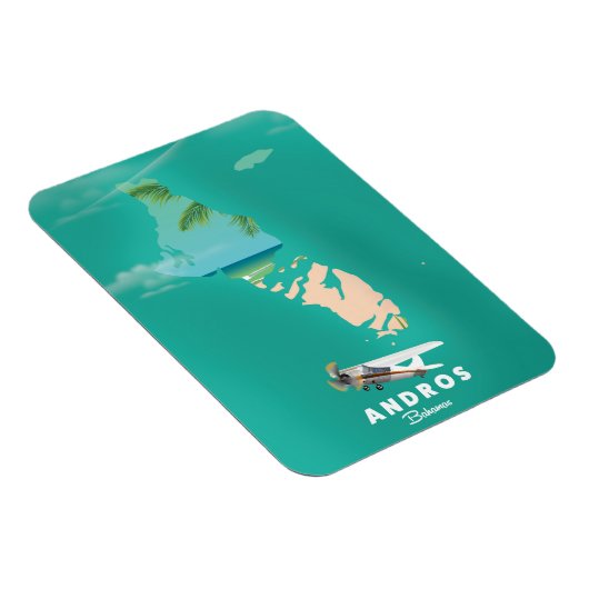 Andros Bahamas Vacation map. Magneet (Rechterzijde)