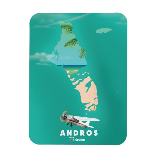 Andros Bahamas Vacation map. Magneet (Verticaal)