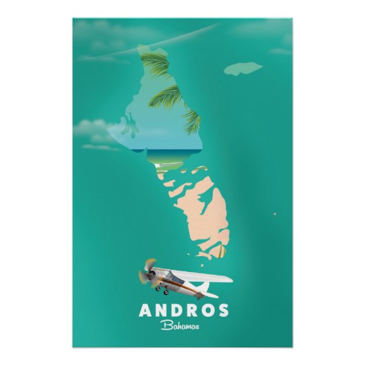 Andros Bahamas Vacation map. Perfect Poster (Voorkant)