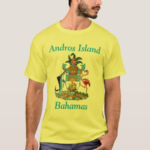 Andros Island, Bahama's met wapenschild T-shirt