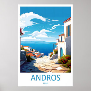 Andros Ski Park Nationaal Reisposter uit het verle Poster
