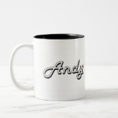 Andy Classic Retro Name Design Tweekleurige Koffiemok (Links)