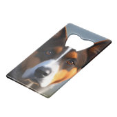 Andy de Australische blauwe heler, Kredietkaart Flessenopener (Voorkant Gekanteld)