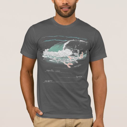 Andy gespeld door aminozuren, donker kleur T-shirt (Voorkant)