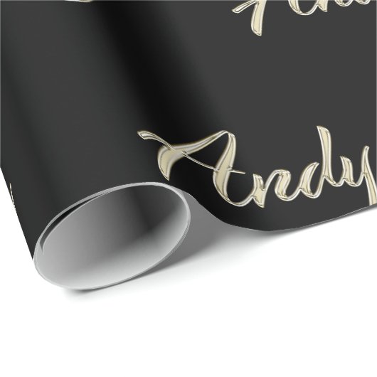 Andy Prénom Nom du papier cadeau (Coin rond)