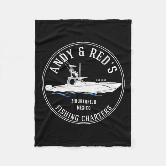 Andy Red's Vist Charters Fleece Deken (Voorkant)