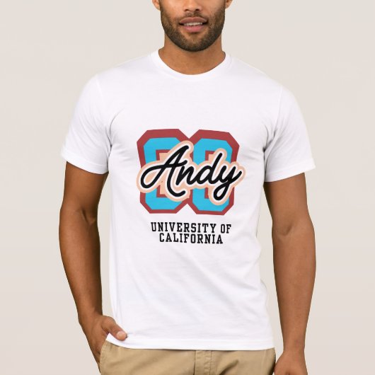 Andy Retro Varsity Embleem T-shirt (Voorkant)