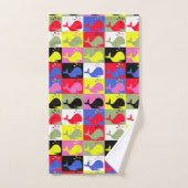 Andy Whale-Hole™ motif_colorée baleines_parodie (Serviette à main)