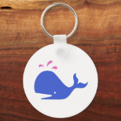 Andy Whale Singletons_blue, roze op wit Sleutelhanger (Voorkant)