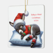 Âne bébé Ornement de Noël daté (Gauche)