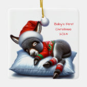 Âne bébé Ornement de Noël daté (Devant)