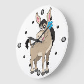 Âne mignon avec horloge murale à fleurs (Angle)