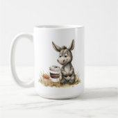 Âne mignon Avec Mug De Café (Gauche)