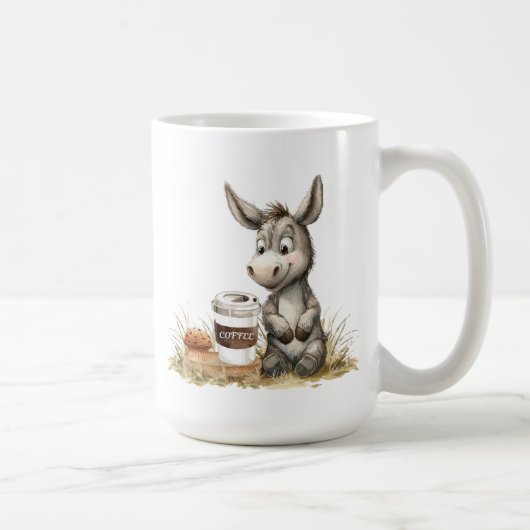 Âne mignon Avec Mug De Café (Droite)