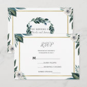 Anémone à feuilles vertes blancs Réponse RSVP flor (Devant / Derrière)